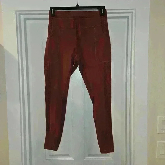 Glyder Street Leggings Womens Utility Stretch High Waist Pants Pink Red Size XL - Picture 5 of 10